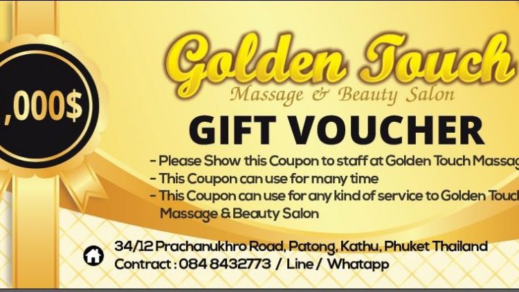 Voucher promotion discount at Golden Touch Massage in Patong